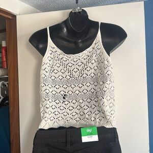 Dip White Cropped Graphic Camisole